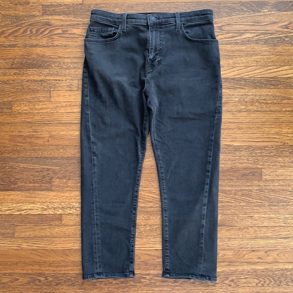 Men’s Black True Religion Cropped Cotton Jeans